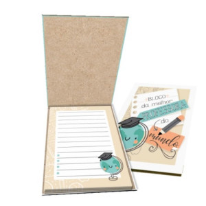 BLOCO PARA ANOTAÇÃO COM 60 FLS SORRIR...PROFESSORA 14,5X11