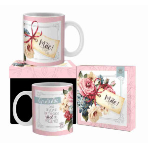 CANECA CERÂMICA MÃE FLORAL 