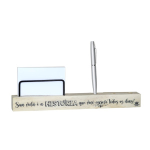 PORTA LÁPIS E BLOCO SUA VIDA É A HISTÓRIA...9X28X2,5