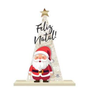 ENFEITE DE MESA COM PINHEIRO FELIZ NATAL 23X16