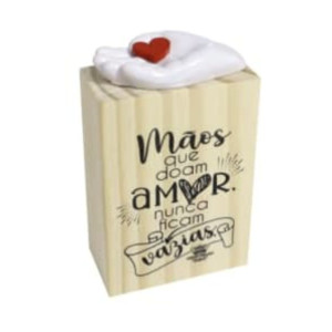PORTA INCENSO MÃOS QUE DOAM AMOR, NUNCA FICAM VAZIAS 12X7,5X4