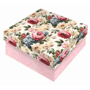 CAIXA RIGIDA QUADRADA ESPECIAL - 88 - FLORAL Kit c/6 tamanhos - 1 peça cada