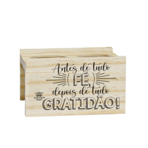 SUPORTE PARA 2 VASOS ANTES DE TUDO FÉ DEPOIS DE TUDO GRATIDÃO...7,5X12X13