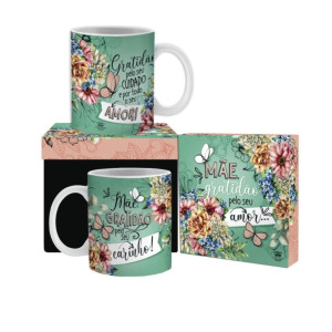 CANECA CERÂMICA MÃE GRATIDÃO...CELEBRAÇÃO 