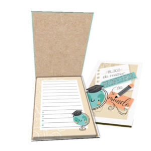 BLOCO PARA ANOTAÇÃO COM 60 FLS SORRIR...PROFESSOR 14,5X11