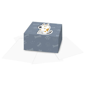 CAIXA PORTA RECADO COM 320 FLS ...CACHORRO ... PET CORAÇÃO 1 8X8X4