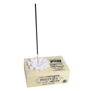 PORTA INCENSO LEVE SEMPRE COISAS BOAS, SENTIMENTOS BONITOS...5X10,5X7,5