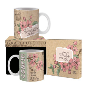 CANECA CERÂMICA ABENÇOADO SEJA O NOSSO DIA 