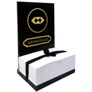 ENFEITE DE MESA COM BLOCO PARA ANOTAÇÕES PROFISSÕES ADMINISTRAÇÃO...15X10X7