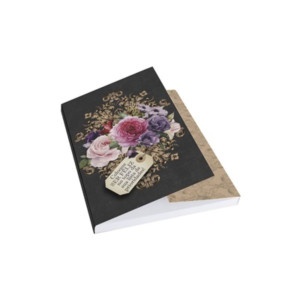 BLOCO PARA ANOTAÇÕES COLOQUE SER FELIZ...FLORAL ESCURO 17,5X12,5