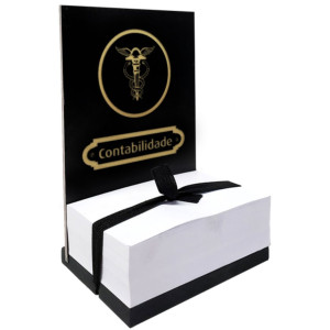 ENFEITE DE MESA COM BLOCO PARA ANOTAÇÕES PROFISSÕES CONTABILIDADE...15X10X7