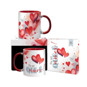 CANECA CERÂMICA EU SEI QUE É AMOR 