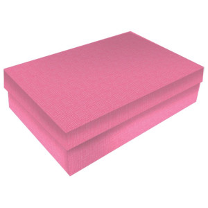 CAIXA RIGIDA RETANGULAR BAIXA - 42 - ROSA Kit c/4 tamanhos - 1 peça cada