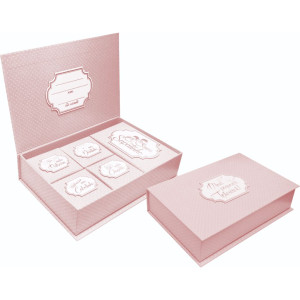 CAIXA RIGIDA LEMBRANÇAS ROSA 27,5X18X6,5