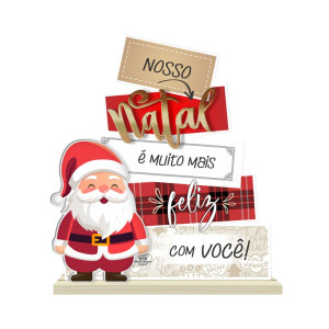 ENFEITE DE MESA COM PLAQUINHAS NOSSO NATAL É MUITO MAIS...20X20,5