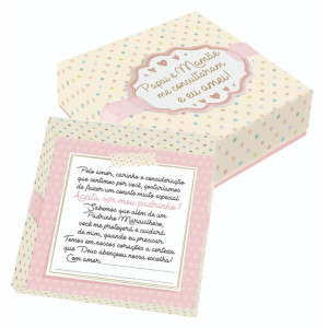 CAIXA CONVITE PADRINHO ROSA 15X15X5
