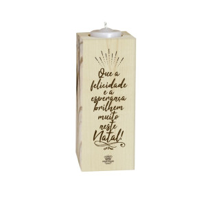 ENFEITE DE MESA COM VELA QUE A FELICIDADE E A ESPERANÇA...15X5X5