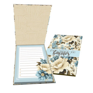 BLOCO PARA ANOTAÇÃO COM 60 FLS ...FLORAL RELIGIOSO 14,5X11