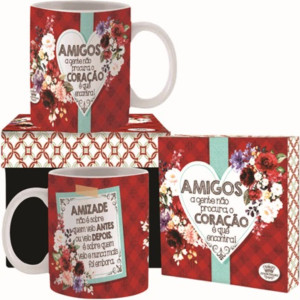 CANECA CERÂMICA AMIGOS A GENTE NÃO PROCURA...CACTOS