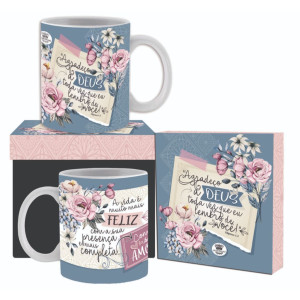 CANECA CERÂMICA AGRADEÇO A DEUS TODA VEZ QUE...