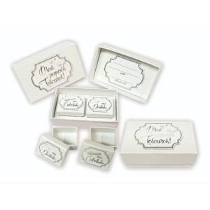 CAIXA RIGIDA PEQUENA PEQUENOS TESOUROS BRANCA 10X17X7