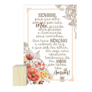 ENFEITE DE MESA COM BASE SENHO PEÇO QUE OLHE SEMPRE...15X12