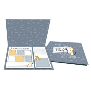 PLANNER SEMANAL C/ CAPA, 54 FLS CACHORRO ... PET CORAÇÃO 1 15X20,5