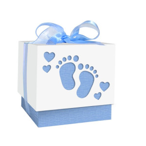 KIT COM 6 CAIXAS BEBÊ AZUL 10X11X11