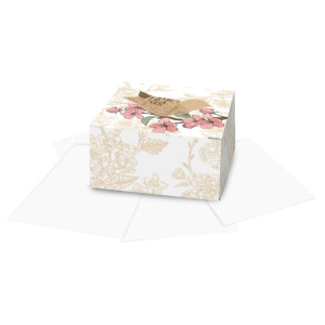 CAIXA PORTA RECADO COM 320 FLS CEREJEIRA 8X8X4