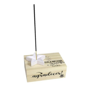 PORTA INCENSO SILENCIAR E POR TUDO AGRADECER 5X10,5X7,5