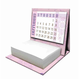 CALENDARIO DE MESA COM BLOCO DE ANOTAÇÃO...MÃE LAVANDA 10X10,5X10
