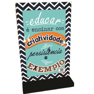 ENFEITE MADEIRINHA DE MESA EDUCAR 16X9,5