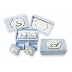 CAIXA RIGIDA PEQUENA PEQUENOS TESOUROS AZUL 10X17X7