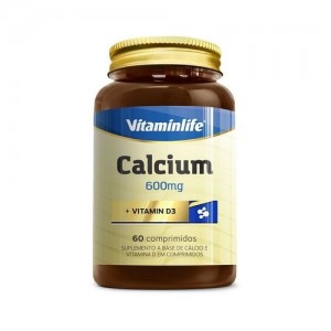 Calcium 600mg + Vit D3 com 60 cápsulas Vitamin Life
