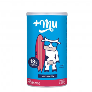 Pote Whey Protein Concentrado Morango 450g - Mais Mu