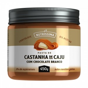 Creme de Castanha de Caju com Chocolate Branco 150g - Nutrissima