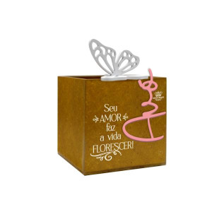 PORTA-LÁPIS AVÓ SEU AMOR FAZ A VIDA FLORESCER...BORBOLETA 14X9,5X10