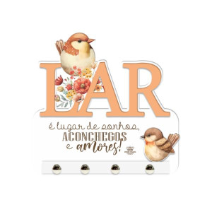 GANCHEIRA LAR É LUGAR DE SONHOS...PASSARINHO 15X16,5
