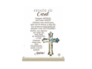 ENFEITE DE MESA COM APLIQUE ORAÇÃO DO CASAL... 22,5X18X3