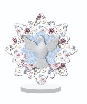 ENFEITE DE MESA RECORTADO ESPÍRITO SANTO FLORAL 19X18