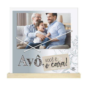 PORTA-RETRATO COM ELÁSTICO AVÔ VOCÊ É O CARA 19,5X20X3