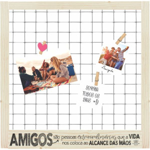PORTA-RETRATO CRU COM TELA AMIGOS SÃO PESSOAS EXTRAORDINÁRIAS...33,5X33,5