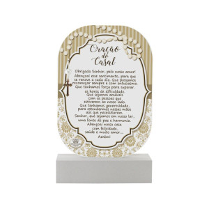 MADEIRINHA ORAÇÃO DO CASAL BEGE 20X12