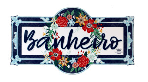 QUADRO BANHEIRO FLORAL 15,5X27,5