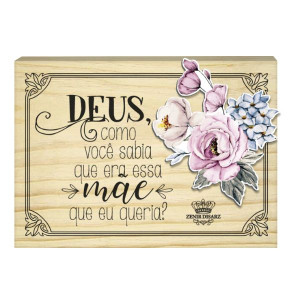 PLACA DE MESA CRU COM APLIQUE MÃE...BRISA 10,5X14