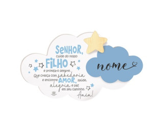 QUADRO NUVEM COM APLIQUES FILHO 18X32