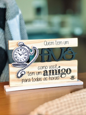 ENFEITE DE MESA COM APLIQUE AVÔ ... AMIGOS PARA TODAS AS HORAS ... 11X18