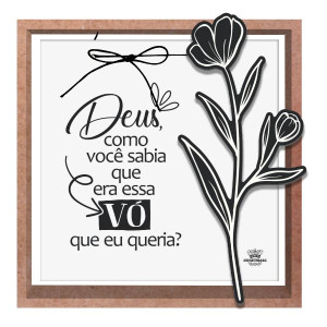 QUADRO COM APLIQUE DEUS COMO VOCÊ SABIA...VÓ...MEMÓRIA 18X18X4,5