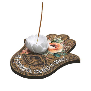 PORTA-INCENSO MÃO DE FÁTIMA VÓ...BENÇÃO 3X14X12