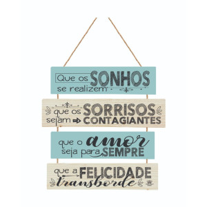 MÓBILE DE PAREDE FRASES QUE OS SONHOS SE REALIZEM...26X26
